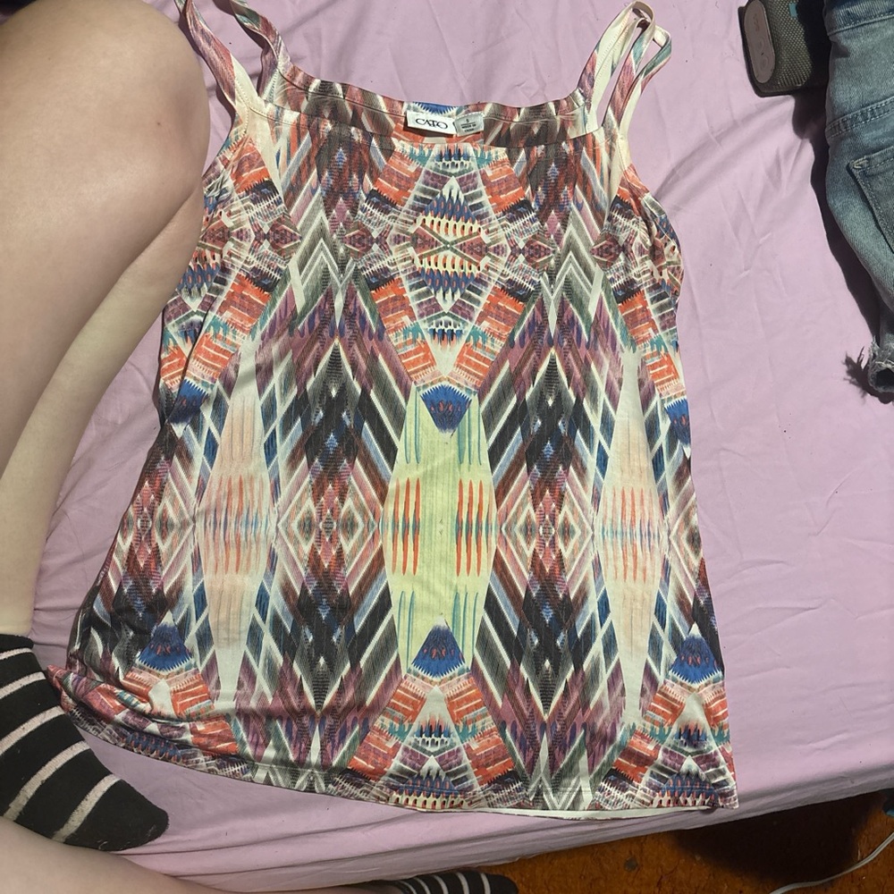 Cato Multicolor Geometric Print Tank Top